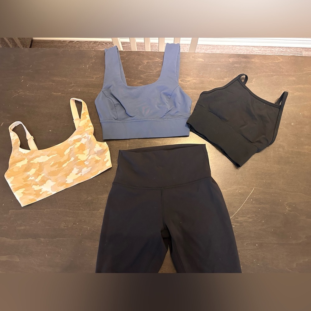 Lululemon 4 piece set / 3 bras and 1 shorts / Size 2